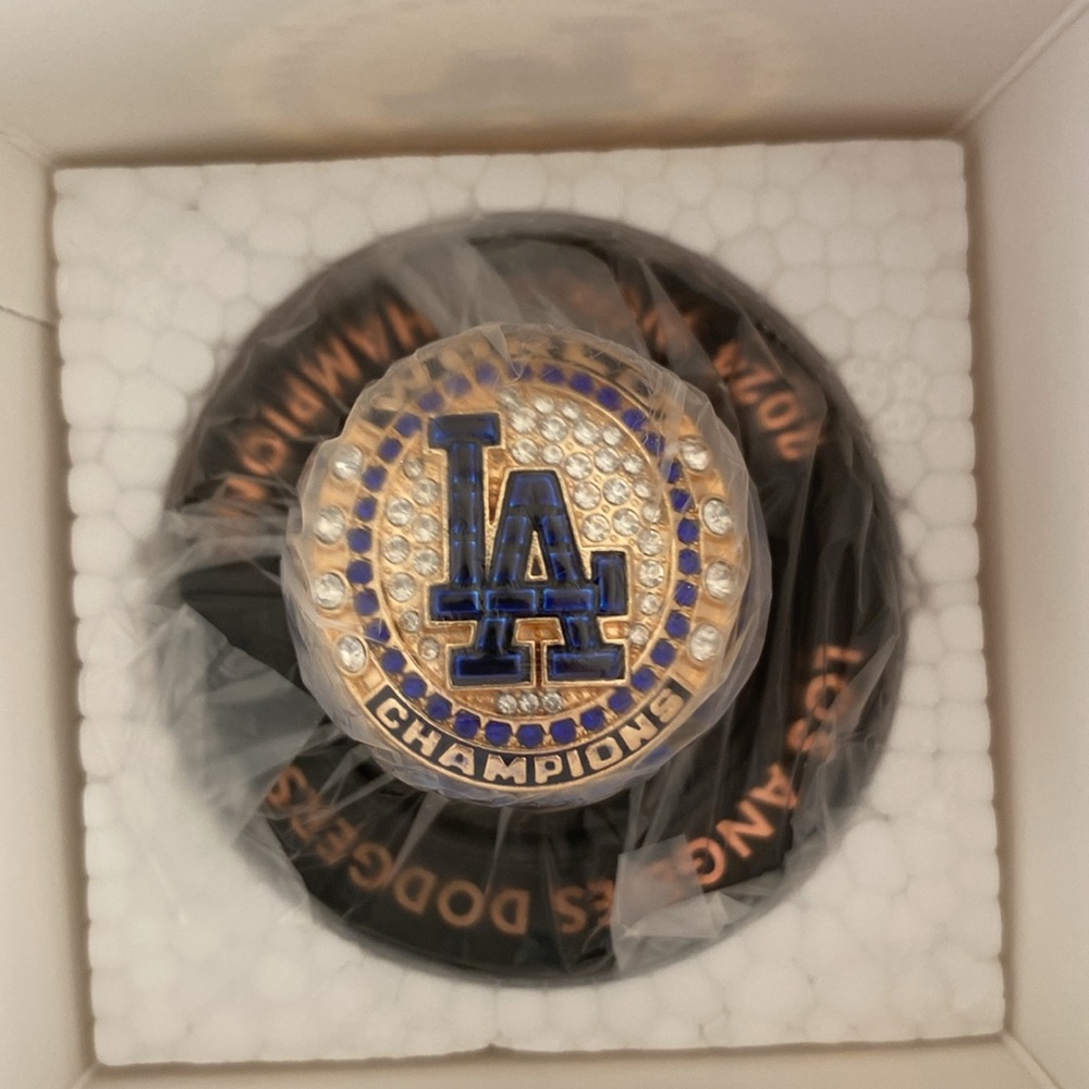 Blue 2024 LA Dodgers World Champions Unopened Replica Ring